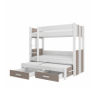 Třílůžková patrová postel ARTEMA 200x90 Bílá+Lanýž