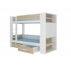 Dvoulůžková patrová postel GARET 200x90 Bílá+Sonoma