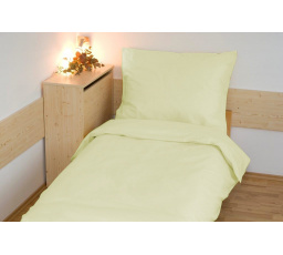 Povlečení bavlna UNI 140x200, 70x90cm Světle žlutá hotelový uzávěr