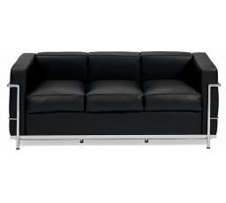 Trojmístná pohovka Kubik černá kůže TP