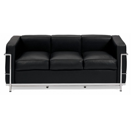 Trojmístná pohovka Kubik černá kůže TP