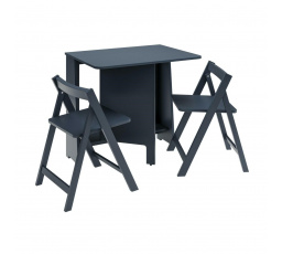 Sada stůl a 2 skládací a skládací židle Ivy modré