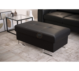 Taburet s úložným prostorem 100x55 cm GALAXY - černá eko kůže