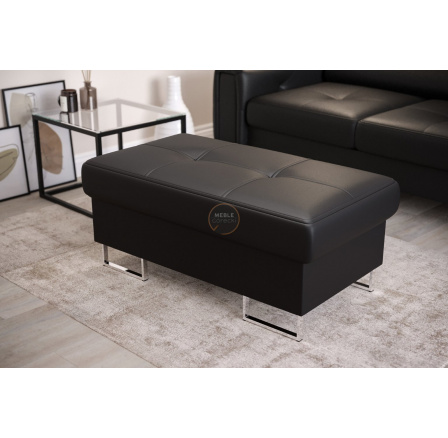 Taburet s úložným prostorem 100x55 cm GALAXY - černá eko kůže