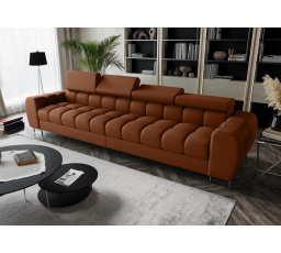 Sofa ASPEN IV 335 cm přírodní kůže - Koňaková kůže