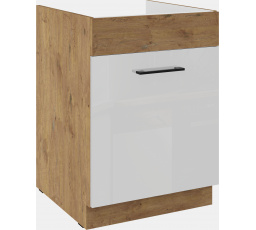 Dolní skřínka VEGAS - 60 ZL 1S BB, Dub Lancelot / Bílý lesk