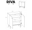 Komoda DIVA 2D černá