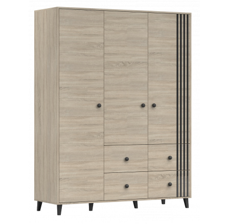 Skříň 4S3D - FOX 19, Dub Sonoma Skříň 4S3D - FOX 19, Dub Sonoma