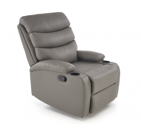Polohovatelné křeslo PERUS, Šedá ekokůže