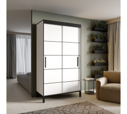 Posuvná skříň BELL 120 Bílá+Černá