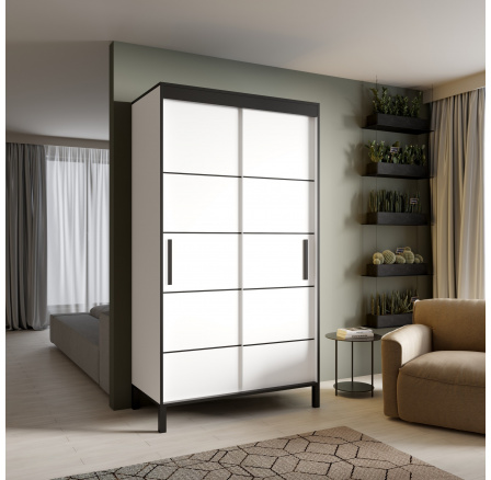 Posuvná skříň BELL 120 Bílá+Černá