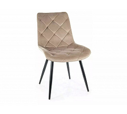 Jídelní židle RALPH VELVET, tmavě béžový Bluvel 40/černý mat