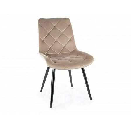 Jídelní židle RALPH VELVET, tmavě béžový Bluvel 40/černý mat