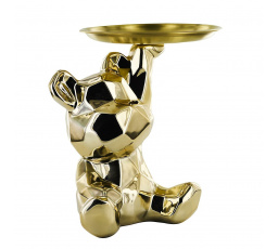 Figurka Medvídek origami se zlatým podnosem zlata