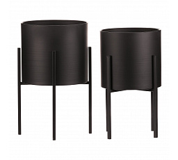 Stojan - kovový, kulatý, černý mat, cena za sadu 2 ks