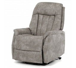 Polohovací křeslo, elektrické zabudované ovládání, šedá, látka vintage, TV-Q8575 GREY3