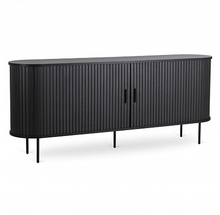 Komoda TRISH 180 cm Dvoudveřová Posuvná Černá