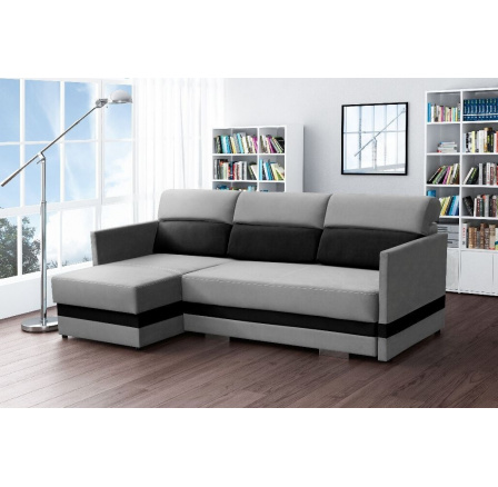 Rohová sedací souprava Berry L šedá/černá Rohová sedací souprava Berry L šedá/černá