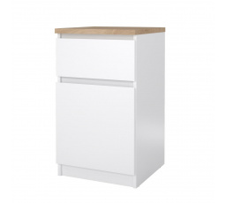 Noční stolek Simplicity 221, bílý lesk/jackson hickory