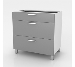 Kuchyňská skříňka Natanya SZ60 3SZ šedý lesk