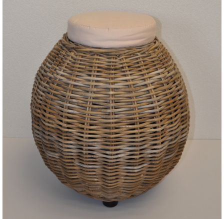 Ratanová taburetka Pieces ratan kubu polstr béžový Ratanová taburetka Pieces ratan kubu polstr béžový