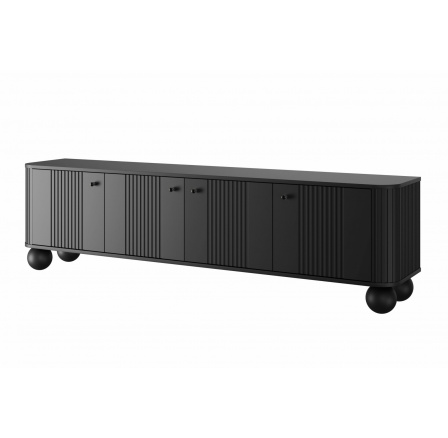Tv komoda VESPER 4D, Černá/Černé úchyty Tv komoda VESPER 4D, Černá/Černé úchyty