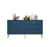 Komoda MARINE 03, Tmavě modrá/Zlatá