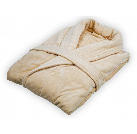 Velurový župan béžový XL