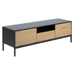 Komoda Seaford TV černý přírodní dub
