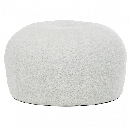 Taburet, bílá, látka bouclé, AK-307 WT2