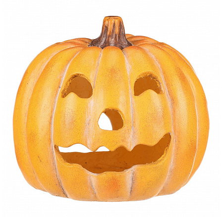 Dýně kulatá s obličejem - magnesium, svícen, žlutá