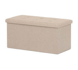 Taburet s úložným prostorem, béžová, látka, TAB-462 CRM2