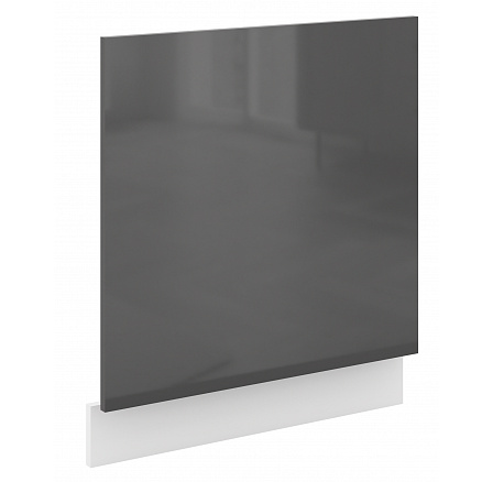 Dvířka na myčku s panelem SOLA - ZM 570x596, Bílá/Šedý Lesk
