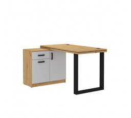 Psací stůl s komodou MATYLDA 140, Dub artisan/Světle šedá
