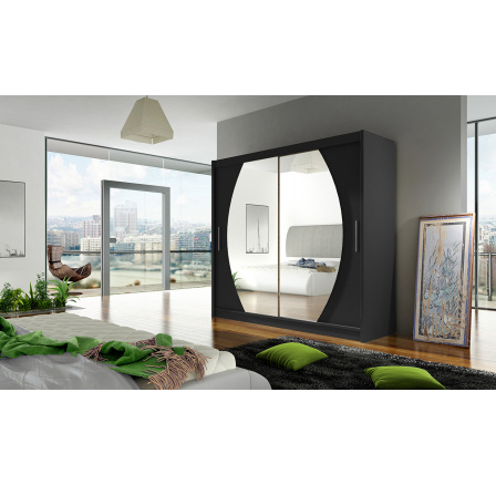 Šatní skříň BERGER IV, Černá Šatní skříň BERGER IV, Černá