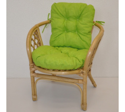Ratanové křesílko dětské Bahama polstr světle zelený melír