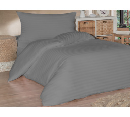 Francouzské povlečení saténový proužek 220x220, 70x90cm šedé