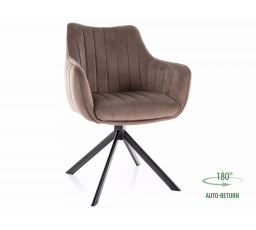 Jídelní židle otočná AZALIA VELVET, Cappuccino Bluvel 38/Černá