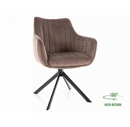 Jídelní židle otočná AZALIA VELVET, Cappuccino Bluvel 38/Černá Jídelní židle otočná AZALIA VELVET, Cappuccino Bluvel 38/Černá