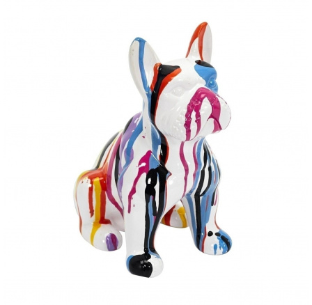 Figurka francouzského buldočka S bílá/ barevná Figurka francouzského buldočka S bílá/ barevná