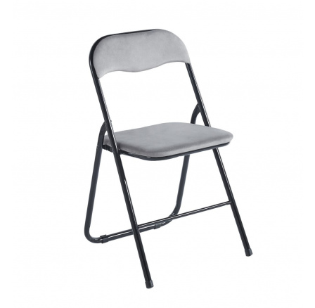 Skládací židle velvet šedá J-6 V