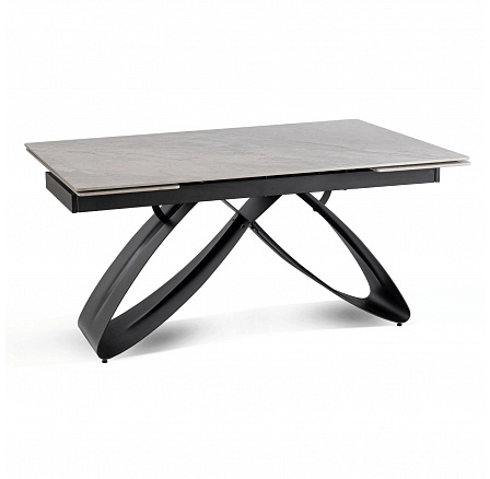 Stůl LUIGI Keramický Rozkládací 160-240 cm Šedý Mramor/Černý