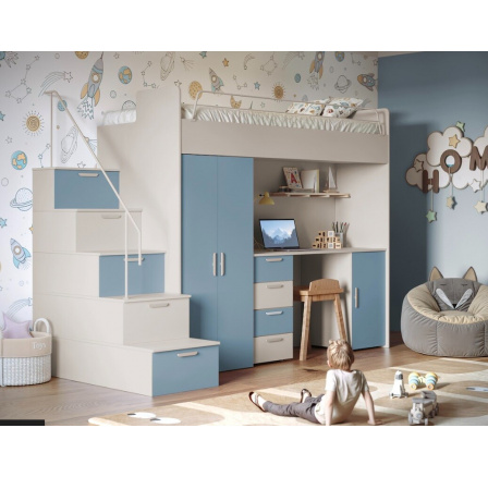 Patrová postel PARADISE 4S Kašmír Modrá mat Patrová postel PARADISE 4S Kašmír Modrá mat