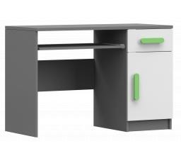 Psací stůl SMYK II - 08, Šedá/Bílá/Zelená