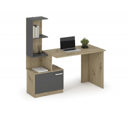 Psací stůl MISO, Grafitový/Dub Artisan