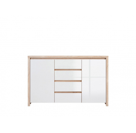 Komoda KASPIAN KOM2D4S dub sonoma/bílý lesk Komoda KASPIAN KOM2D4S dub sonoma/bílý lesk
