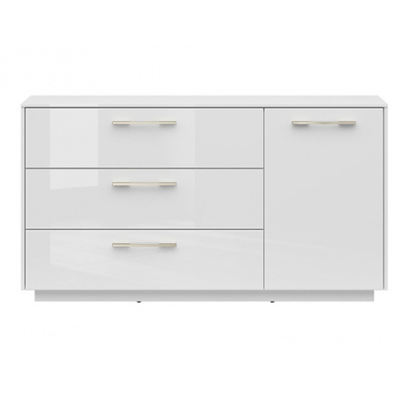 Komoda FL SMART KOM1D3S/KPL KRYTKA (BLENDY), bílá alpská/bílý lesk