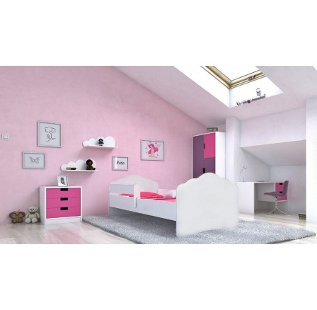 Postel s matrací a zábranou CASIMO 160x80 Bílá