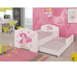 Dvojlůžko s matracemi PEPE II GIRL WITH WINGS 160x80 Bílé