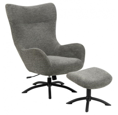 Křeslo s podnožkou Talgarth šedé